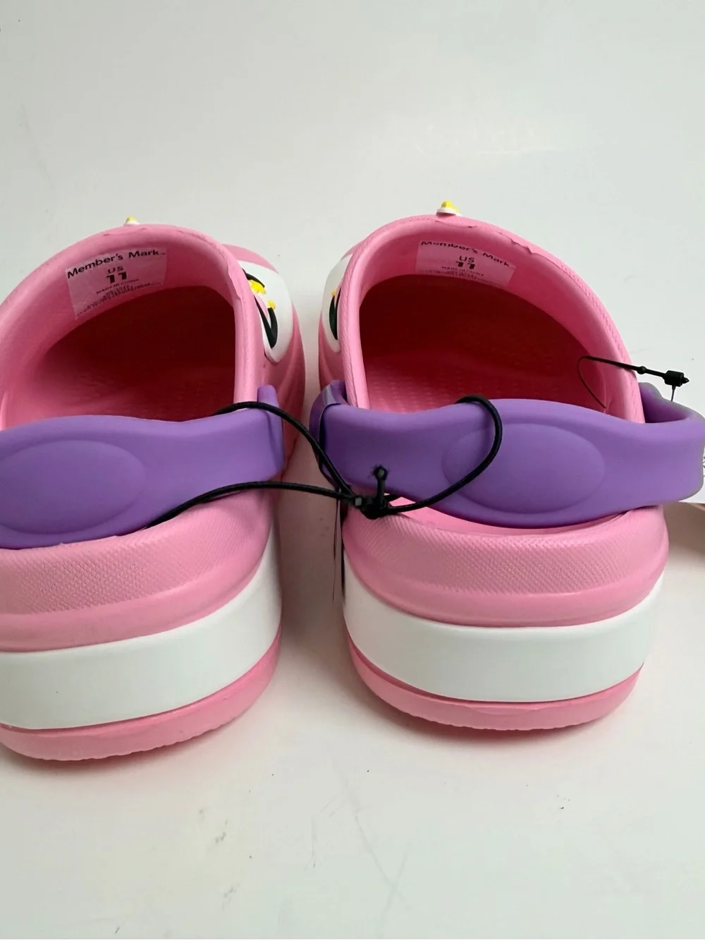 Kids Unicorn Clog Sandals in Pink with Purple Strap lights up